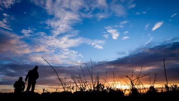 Silhouettes sur coucher de soleil au Cap d'Agde