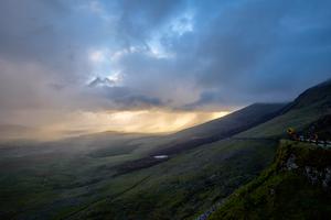 Lever de Soleil sur le Conor Pass, Dingle peninsula