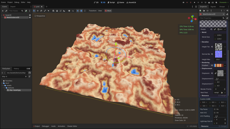 Texturer son terrain 3d avec Godot – 53